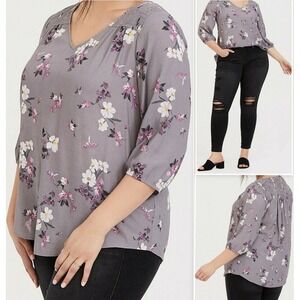 TORRID Women's 2 Lavender Floral‎ Boho Cottagecore